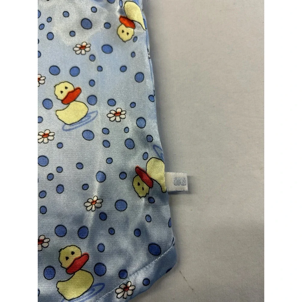 Vintage Y2K OshKosh B'gosh Kids Blue Satin Rubber Duck Pajama Set Size 8/10